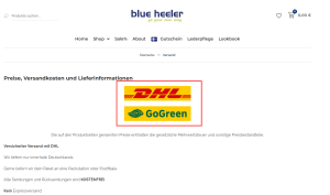 Blue-Heeler-Preise, Versandkosten und Lieferinformationen