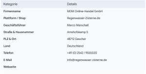 Unternehmensdaten & Kontakt