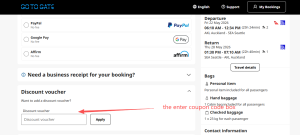 how to put gotogate coupon